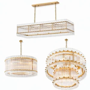 Glass Pendant Light Luxury Indoor Home Decor LED Modern Chandelier Living Room Hanging Multi Style Lamp