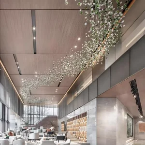 Glass Stone Design Pendant Light Glass Luxury Hotel Chandelier for Lobby