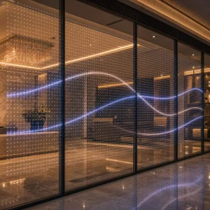 Glass Wall Transparent LED Display Film for Hotel Lobby Digital Decoration