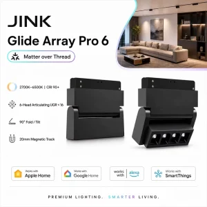 Glide Array Pro 6 Black White Matter Over Thread CRI90 UGR16 Articulating Magnetic Grille Light