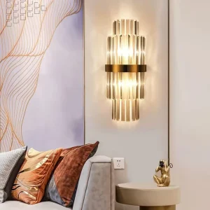 Gold Indoor Vanity Sconces Lighting Living Room Corridor Lamp LED K9 Crystal Modern Bathroom Wall Lamp Home Decor