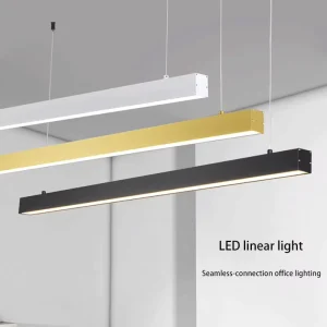 Gold Linkable Linear LED Suspended Light Aluminum Body Modern Commercial Lighting Fixture for Office Restaurant