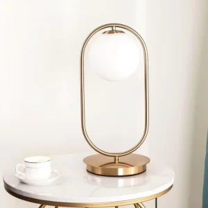 Gold Metal Globe Portable Decorative Lighting Simple LED Table Lamps for Home Decor Bedroom Bedside