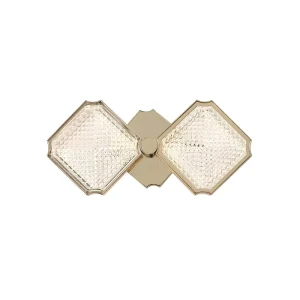 Gold Rectangular Glass LED Wall Lamp Sconce for Living Room, Home Decor