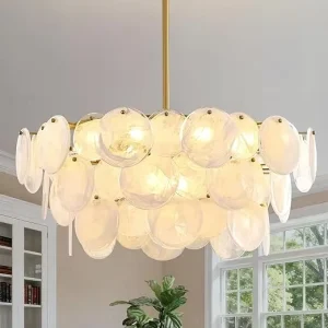 Gold Vintage Glass Chandelier Modern Living Room Pendant Light Hanging Lamp for Bedroom Hotel