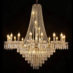 Gold Wedding Chandelier Modern Crystal Chandeliers Ceiling Light Hotel Living Room Luxury Chandeliers Pendant Lights