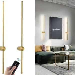 Golden Battery Operated Rechargeable Wall Light Long Arm LED Sconce with Adjustable Head Dimmable Night Light for Home Decor