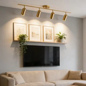 Golden Commercial Track Light Focus COB Track Lights Middle Size LED for Living Room Coffee Shop Bar Restaurant