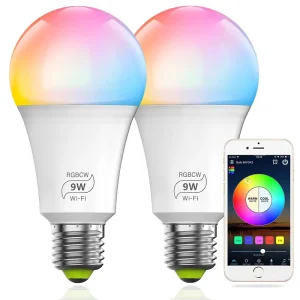 Google RGB Tuya Control Lamp B22 E26 E27 9W 10W WiFi Connection LED Smart Bulb