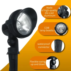 Gouly Professional Grade 6W LED Landscape Spot Light Aluminum IP65 Waterproof 24V Warm White Garden Lighting for Pathway