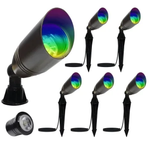 Gouly Professional Project Brass Landscape Light MR16 RGBW 6W LED Spot Light IP65 for High end Villa Courtyard Pathway Decor