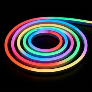 Gouly Smart App Controlled RGBIC Chasing Color Led Neon Flex Strip Flexible Light for Gaming Room Bedroom Decoration