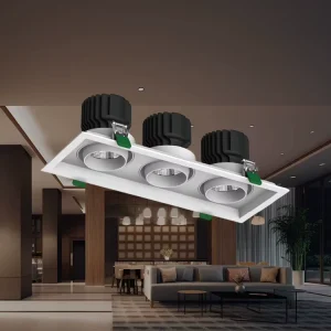 Grille Gimble Downlight Adjustable Embedded Ceiling Spotlight for Multi Brand Store Unified Ceiling Decor Light