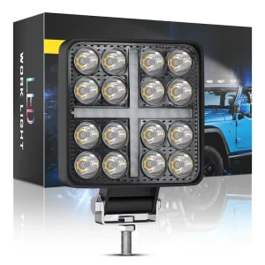 H-F-DRL-16S 24V 48W 16LED Blue Red 4-Inch Fog Light Flashing Function Headlight Spotlight for Truck 4×4 Tractor