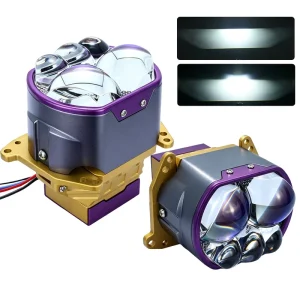 H L 200W 80000Lm 5 Laser Spotlight Square 3.0 Inch Bi Led Projector Lens for 12V Car Led Projector Headlight