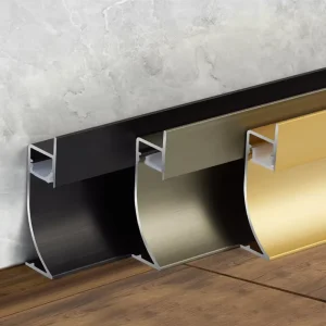 H40 65mm Embedded Hidden LED Skirting Line Aluminum Profile Backlight Wall Border Baseboard Floor Corner Bar Strip Light Fixture