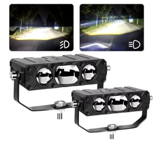 HADUDU 80W Tricolor Led Fog Driving Lights 3 Lights Car Grill Lights for All Car