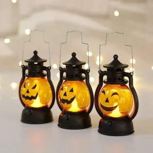 Halloween Hand-held Pumpkin Lamp Small Lantern for Bar Party Decoration