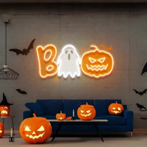 Halloween LED Pumpkin Moon Lantern String Decoration Photography Props Bar Horror Atmosphere Scene Setup Colored Lights