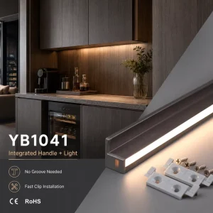 Handleless Kitchen Design LED Lighting Profile No Groove Installation Cabinet Light Manufacturer YB1041 24