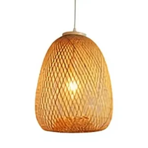 Handmade Bamboo Woven Pendant Light Natural Rattan Hanging Lamp Warm Ambient Lighting for Living Room