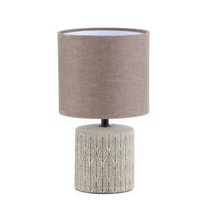 Handmade Embossed Ceramic Bedside Table Lamp