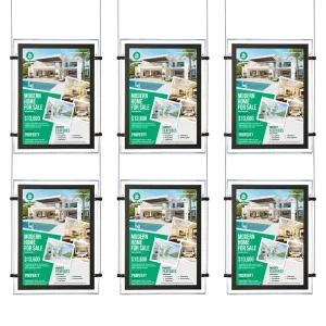 Hanging A3 A4 LED Light Box Magnetic Light Sign Advertising Real Estate Agent Window Display Backlit Acrylic Poster Photo Frame