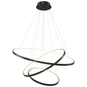 Hanging Chandelier Aluminum 1 2 3 Ring LED Pendant Light for Hotel Living Room