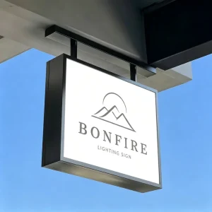 Hanging Double Sided Illuminated Light Box Outdoor Waterproof LED Sign Custom Logo Storefront Commercial Advertising Decoration
