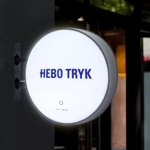 Hanging Illuminated Sign Cabinet Double Lit Sign Blade Sign Round Light Box for Advertising