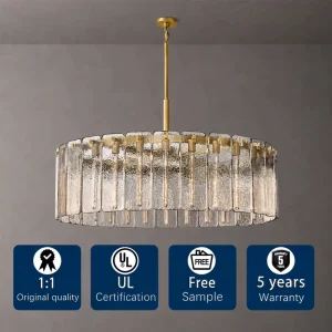 Hanging Light Lustre Salon Glass Round Chandelier for Living Room Villa Chandelier Luxury Lighting Decoration Home