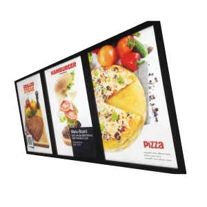 Hanging Rectangle Aluminum Restaurant Display Advertising LED Menu Board Light Panel Magnetic Dustproof Light Box Wall-mounted