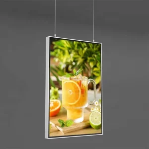 Hanging Type Led Poster Menu Board Double Sided Pictures Display Advertising Light Box for Restaurant Coffee Shop