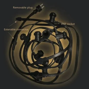 Heavy Duty Coal Mine Lighting Belt Light Warehouse Belt Cable 10M 20M 50M with ES Lampholders