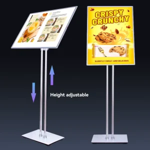 Height Adjustable Aluminum Poster Stand Retail Promotion Display Floor Stand for Advertising Sign Holder Seasonal Mall