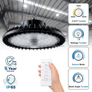 Heshi High Bay LED Light 240W 180W/150W Tunnable Wattage 180Lm/W IP65 CRI70 Hanging UFO High Light