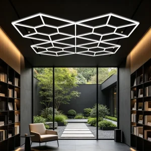 Hexagon LED Linear Light Ceiling Suspended Linear Light for Office Conference Showroom Studio Retail Store Workshop
