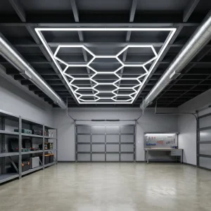Hexagon LED Work Lights Modular Garage System for Auto Detailing and Studio Illumination Tasks