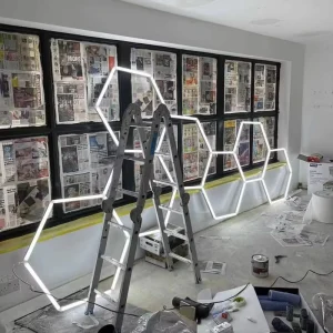 Hexagonal Led Ceiling Lights Hex Lights for Garage Ceiling Honeycomb Auto Detailing Lamp Led Garage Light