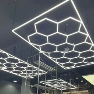 Hexagonal Led Light for Car Detailing and Workshop Honeycomb Office Work Light for Garage Barbershop Ceiling Light