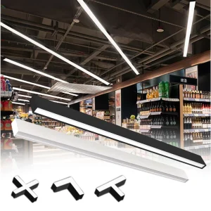 High Batten Large Linear LED Indirect Suspended Warehouse Lighting Glare Free With Seamless Fitting Linear Light