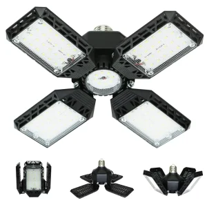 High Bay IP65 6500K 4 Adjustable Panels E26 E27 150W Deformable Ceiling LED Garage Warehouse Light
