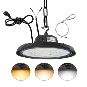 High Bay Light 100W 150W 200W Industrial UFO LED High Bay Light Warehouse IP65 3 Colors CCT