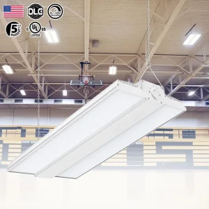 High Bay Lights US Stock 100W 400W Industrial Office Warehouse Shop Tube Pendant Fixture Lamp LED Linear High Bay Light
