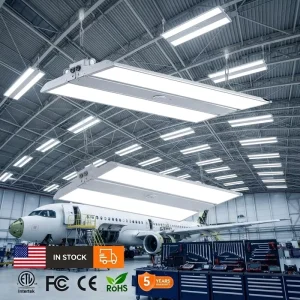 High Bay Linear Pendant Lights 2FT 3FT CCT Adjustable Sensor Control ETL DLC 5 Year Warranty Warehouse Use