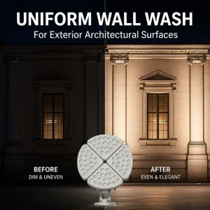High Bright Round Shape Cast Aluminum Outdoor Wall Spotlight IP65 IP66 Waterproof LED Garden Flood Lights Landscape Warm White