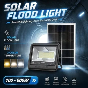 High Bright Solar Flood Light 100w 200w 300w 400w 600w Remote Control for Commercial Project Solar LED Flood Lamp