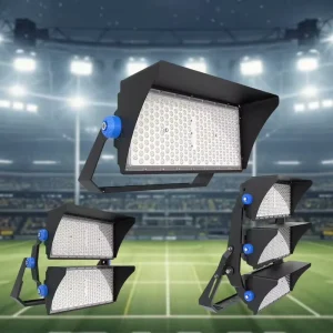 High Brightness 1200W LED Flood Light Outdoor IP66 Waterproof Wall Mount Spotlight Adjustable for Stadium Lighting