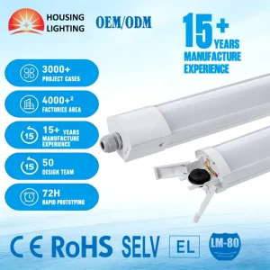 High Brightness 18W 35W 45W 50W IP65 Waterproof LED Tri Proof Light 3000K 6000K CCT Changeable with DIP Switch