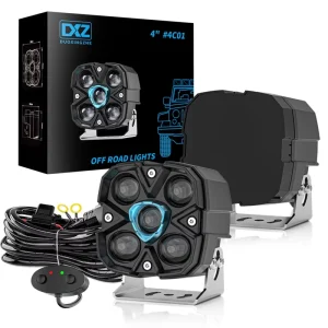 High Brightness 4 Inch DXZ 4C01 LED Off-road Spotlight Retrofit/Upgrade 12-24V 60W Amber Backlight 2-Year Warranty